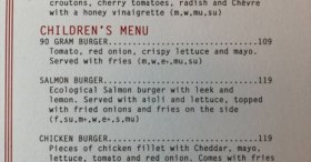 Oslo'daki hamburgecinin menüsü