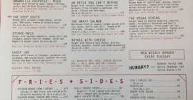 Oslo'daki hamburgecinin menüsü