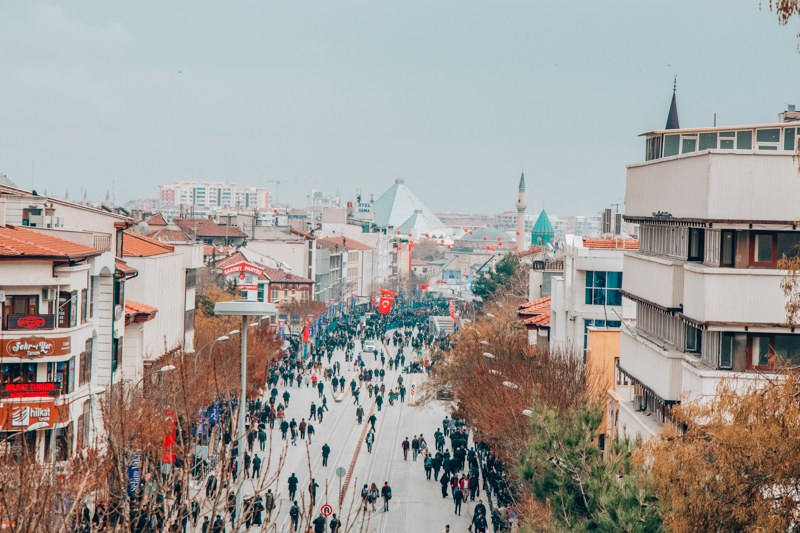 Alladdin tepesinden konya manzarası